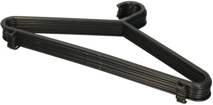 Dirt Devil Kledinghangers met broekstang - 30x - kunststof - zwart - 36 x 21 cm