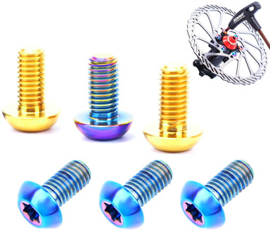 Disc Screw Titanium Alloy Mountain Bike T25 Torx Disc Brake Disc Fixing Screw Brake Pad M5x10mm Bicycle Screw