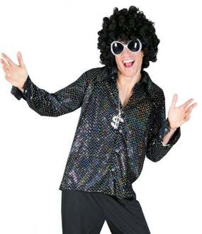 Disco 80's blouse man elite Zwart