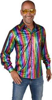 Disco Blouse Holografisch Regenboog Multikleur - Print