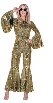 Disco Catsuit Cirkels Holografisch Goud Goud - Brons