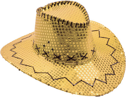 Disco Cowboy hoed goud pailletten Goud - Brons