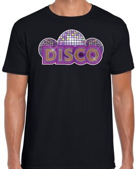 Disco feest t-shirt zwart voor heren XL
