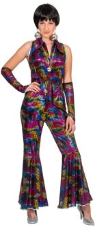 Disco Jumpsuit Regenboog Glitter Dames Kelly Multikleur - Print