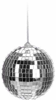 Disco kerstbal - zilver - D6 cm - glas/foam - discobal/discobol - kerstversiering