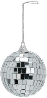 Disco kerstbal - zilver - D7 cm - glas/foam - discobal/discobol - kerstversiering