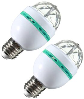 Disco lamp/licht - 2x - E27 fitting - roterend - 30 kleureffecten