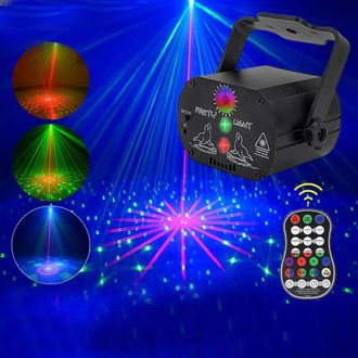 Disco Light RGB LED Sound Activated Lights Strobe Flash Effects USB LED Stage Light Projector With Remote Control For Home Party