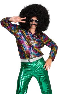 Disco Party Blouse Regenboog Heren Aaron Multikleur - Print