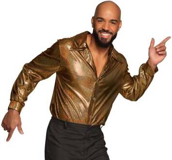 Disco Party Blouse Shiny Goud Goud - Brons