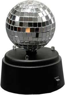 Disco party spiegel licht/disco bol - zwart - roterend - Multi kleurige LED verlichting