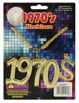 Disco Seventies verkleed ketting - jaren 70 thema - carnaval - kunststof Goudkleurig