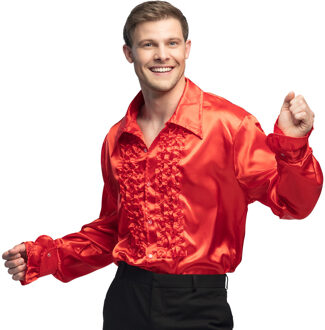 Disco Shirt Man Rood Rood - Zalm