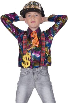 Disco Shirt Rainbow Glitter Kind Multikleur - Print