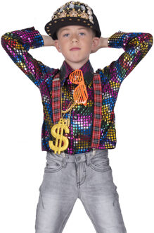 Disco Shirt Rainbow Glitter Kind Multikleur - Print