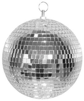 Disco spiegel bal - rond - plafond - in het zilver - diameter 30 cm - Discobollen