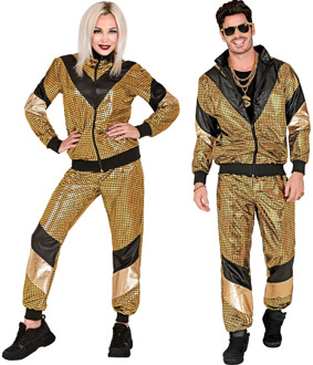 Disco Trainingspak 80's Reflecterend Goud Unisex Goud - Brons