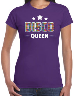 disco verkleed t-shirt dames - jaren 80 feest outfit - disco queen XS