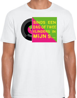 disco verkleed t-shirt heren - doe maar lekker 80s party - wit - jaren 80 2XL
