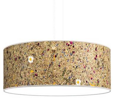 Discus hanglamp 35cm alpenweide wit hooi, gekleurd, wit