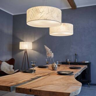 Discus hanglamp 55cm bladeren wit crème, wit