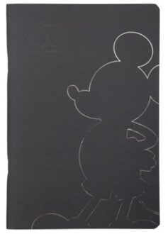 Disney 100 black collection mickey - schrift a4 60 pagina's, ruitjes