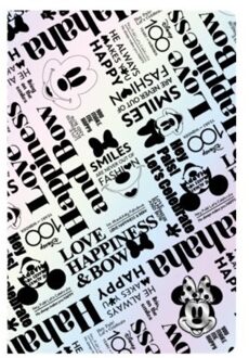 Disney 100 opal collection mickey - schrift a5 60 pagina's, ruitjes