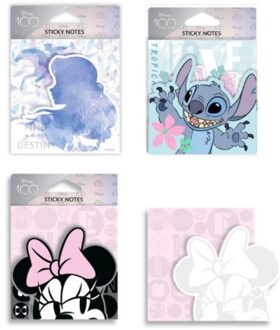 Disney 100 opal collection - sticky notes 3 stuks minnie, alice & stitch, assorti