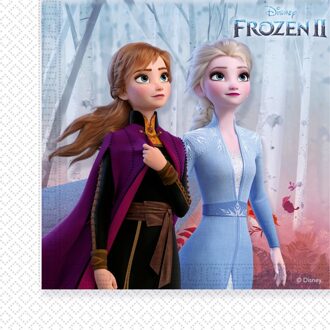 Disney 20x Disney Frozen 2 themafeest servetten 33 x 33 cm papier Multi