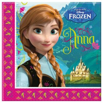 Disney 20x Frozen themafeest servetten 33 x 33 cm papier Multi