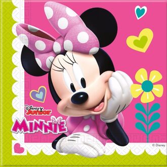 Disney 20x Papieren servetjes Minnie Mouse thema feestartikelen 33 x 33 cm