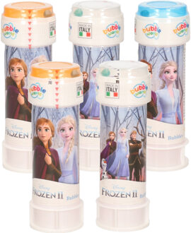 Disney 24x Disney Frozen 2 bellenblaas flesjes met bal spelletje in dop 60 ml voor kinderen