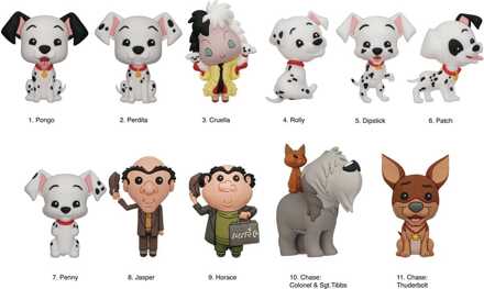 Disney 3D PVC Bag Clips 101 Dalmations Series 33 Display (24)