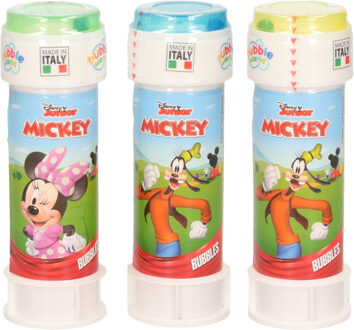 Disney 3x Disney Mickey Mouse bellenblaas flesjes met bal spelletje in dop 60 ml voor kinderen
