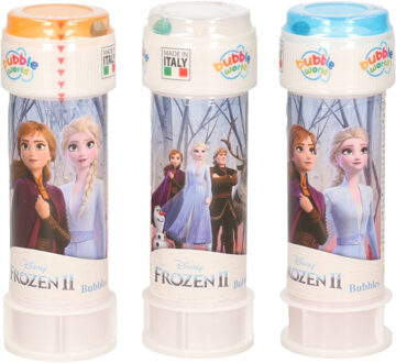 Disney 4x Disney Frozen 2 bellenblaas flesjes met bal spelletje in dop 60 ml voor kinderen