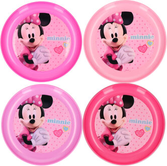 Disney 4x Plastic Disney Minnie Mouse bordjes Multi