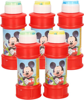 Disney 6x Disney Mickey Mouse bellenblaas flesjes met bal spelletje in dop 175 ml voor kinderen