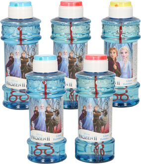 Disney 8x Disney Frozen 2 bellenblaas flesjes met bal spelletje in dop 300 ml voor kinderen