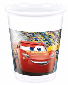 Disney 8x stuks Disney Cars feest bekers 200 ml - Feestbekertjes Multikleur