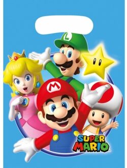 Disney 8x stuks Super Mario thema feestzakjes/cadeauzakjes Multi