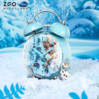 Disney alarm needle round single face Princess Aisha cartoon personality luminous alarm clock mute children's alarm clock