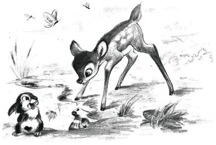 Disney Bambi And Thumper Unisex T-Shirt - White - XS Wit