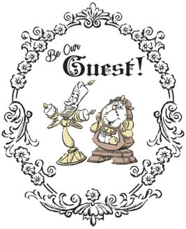 Disney Beauty And The Beast Be Our Guest Circular Floral Unisex T-Shirt - White - XS Wit