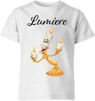 Disney Beauty And The Beast Lumiere Kids' T-Shirt - White - 110/116 (5-6 jaar) - Wit - S
