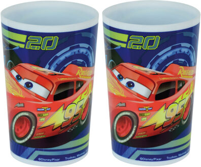 Disney Cars beker - 4x - 220 ml - kunststof - drinkbeker - kinderbeker