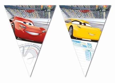 Disney Cars vlaggenlijn - 3 meter - plastic - kinder verjaardag - slingers - vlaggetjes Multi