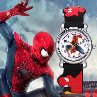 Disney Children's Quartz Wristwatch Spider Man Children's Watch Silicone Quartz Cartoon Kids Watches Boys Kids Gifts No Package