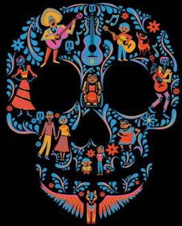Disney Coco Skull Patroon Dames T-shirt - Zwart - 3XL