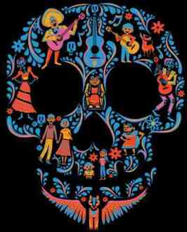 Disney Coco Skull Patroon T-shirt - Zwart - 3XL