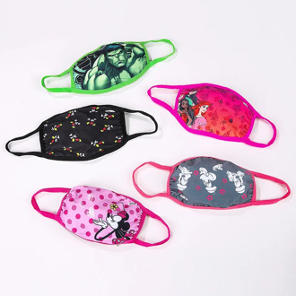 Disney Cotton Kid Mickey Mouse Minnie Face Mask Marvel Children Mouth Mask Washable Cartoon Spiderman Princess Boy Girl Masks